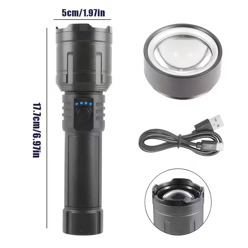 Pure Aluminum Tactical Flashlight with Burning Lens - More Than Light