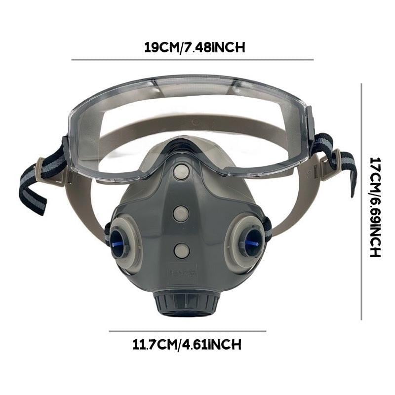 Integrated Dust-Proof Respirator Mask -   Breathe Clean. See Clearly. Your All-In-One Protection System.