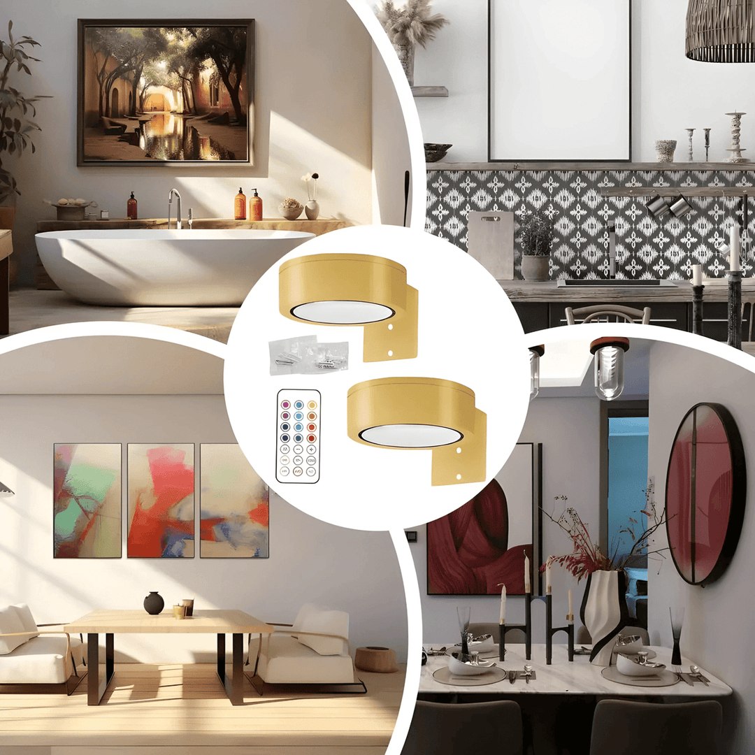 LINA™ LED Wall Lamp — 2-Pack (Black & Gold)