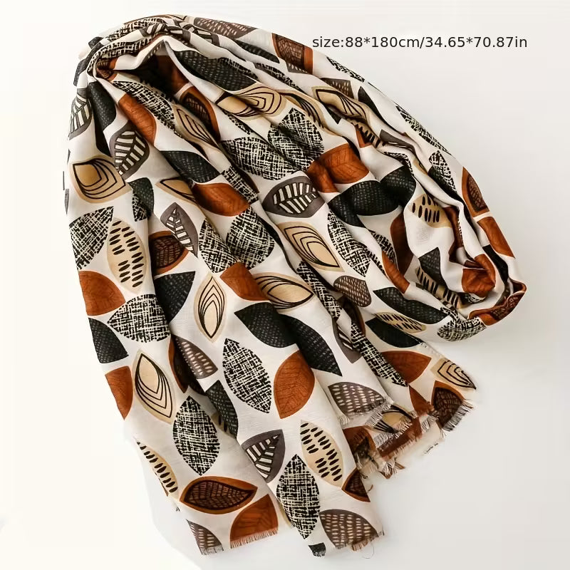 Boho Leaf Art Lightweight Scarf