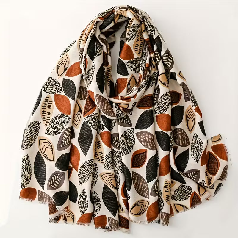 Boho Leaf Art Lightweight Scarf