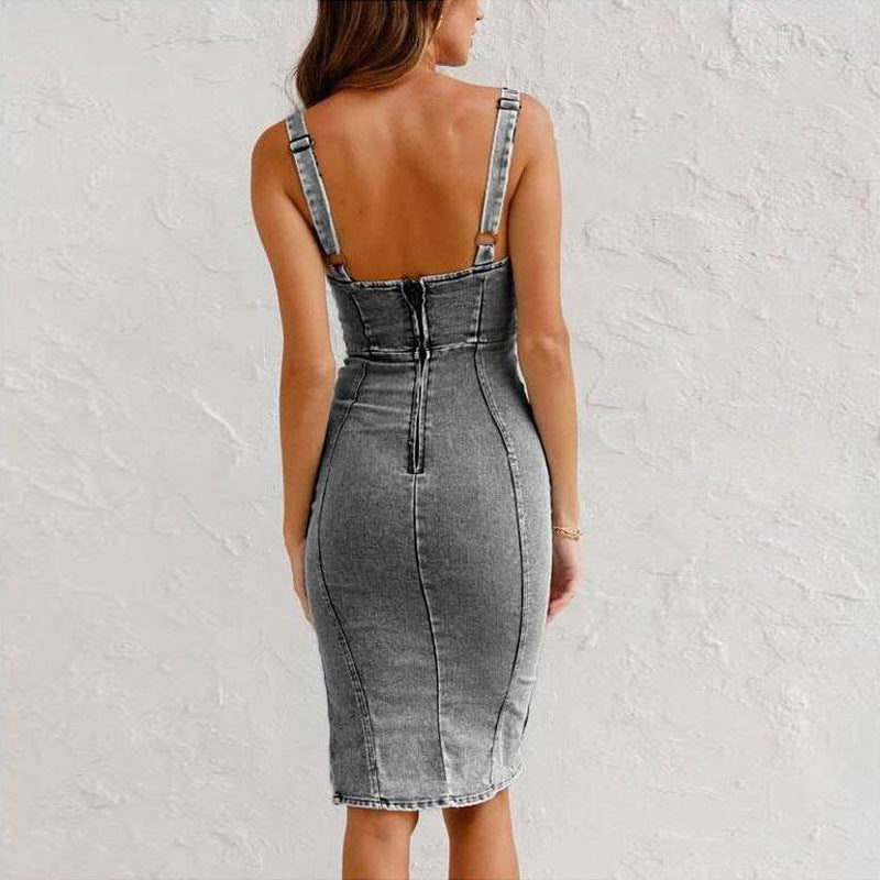 Jocelyn™ - Suspender Denim Dress