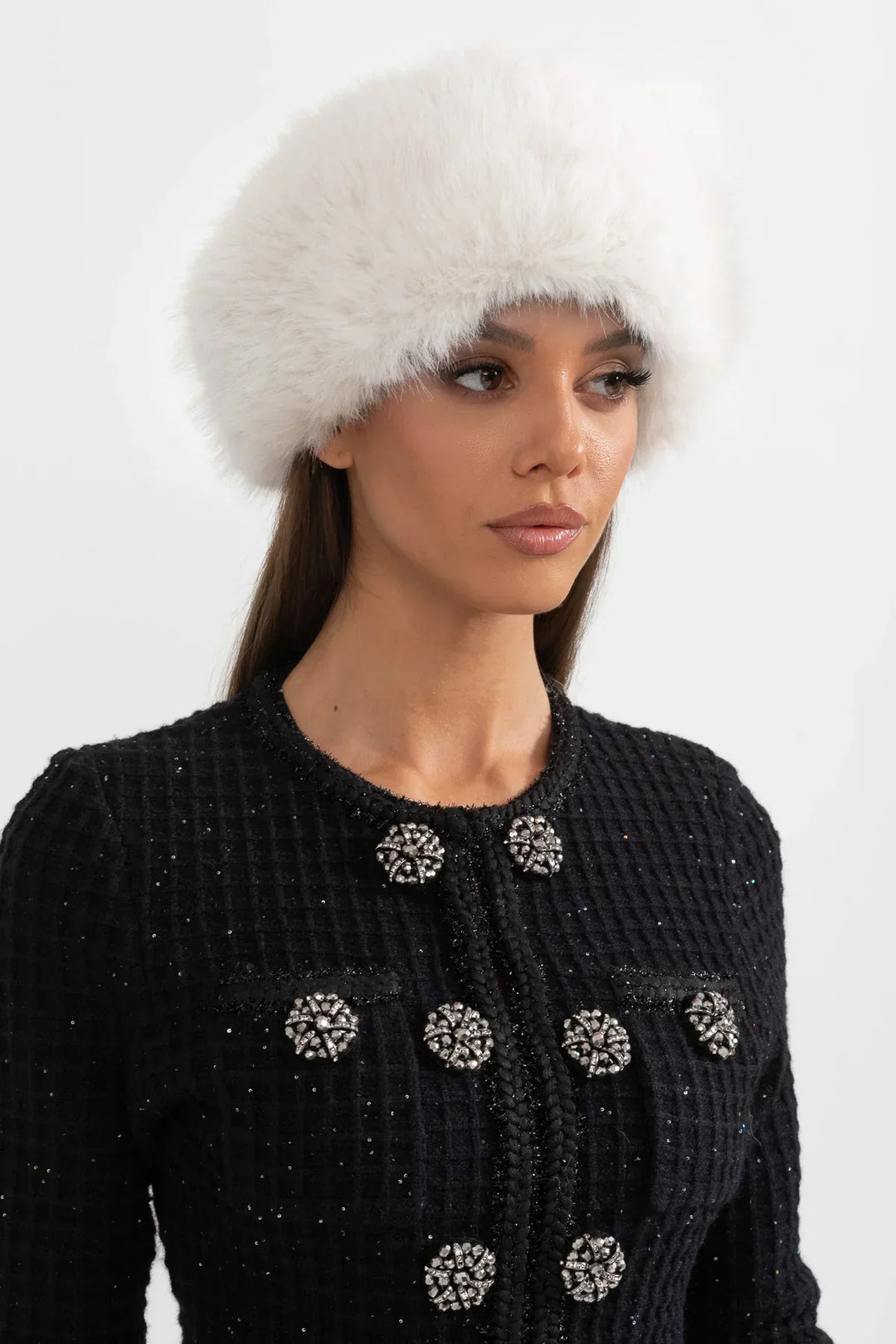 Velvet Frost Faux Fur Hat