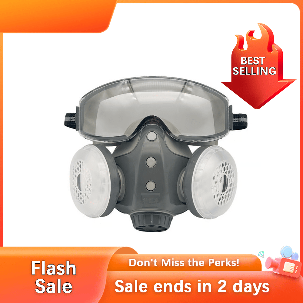 Integrated Dust-Proof Respirator Mask -   Breathe Clean. See Clearly. Your All-In-One Protection System.