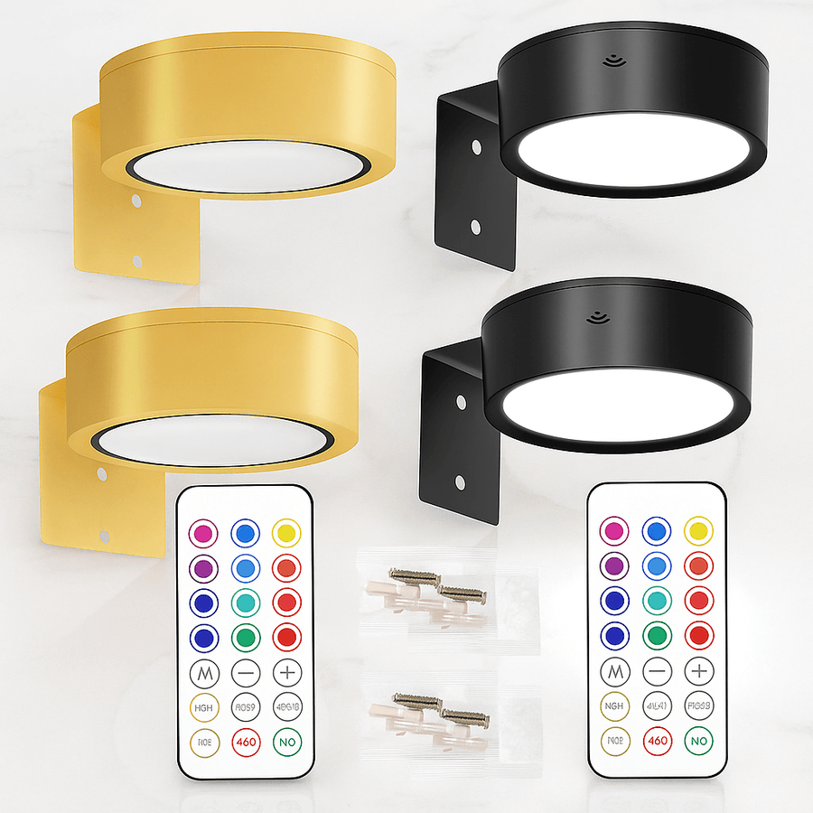 LINA™ LED Wall Lamp — 2-Pack (Black & Gold)