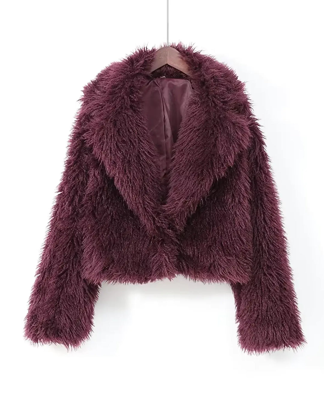 Kylie - Velvet Rose Faux Fur Coat