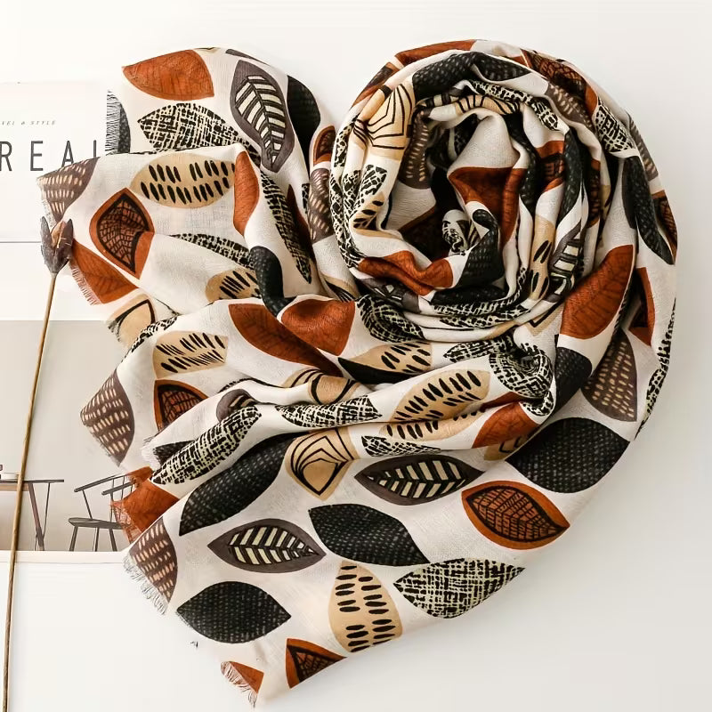 Boho Leaf Art Lightweight Scarf