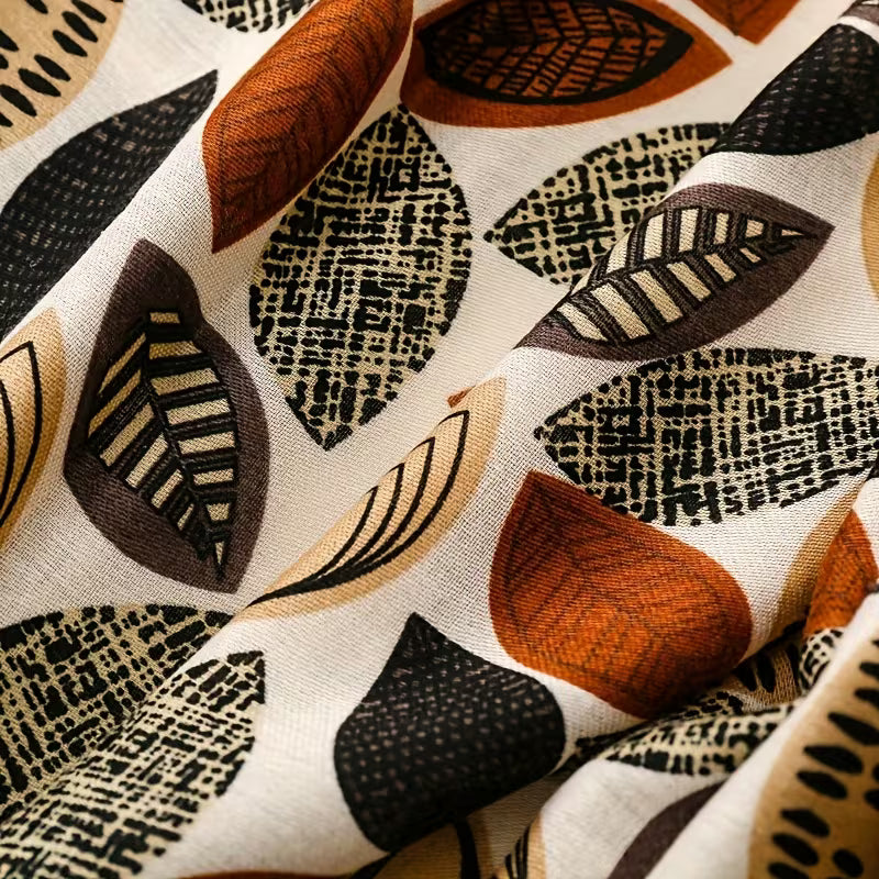 Boho Leaf Art Lightweight Scarf